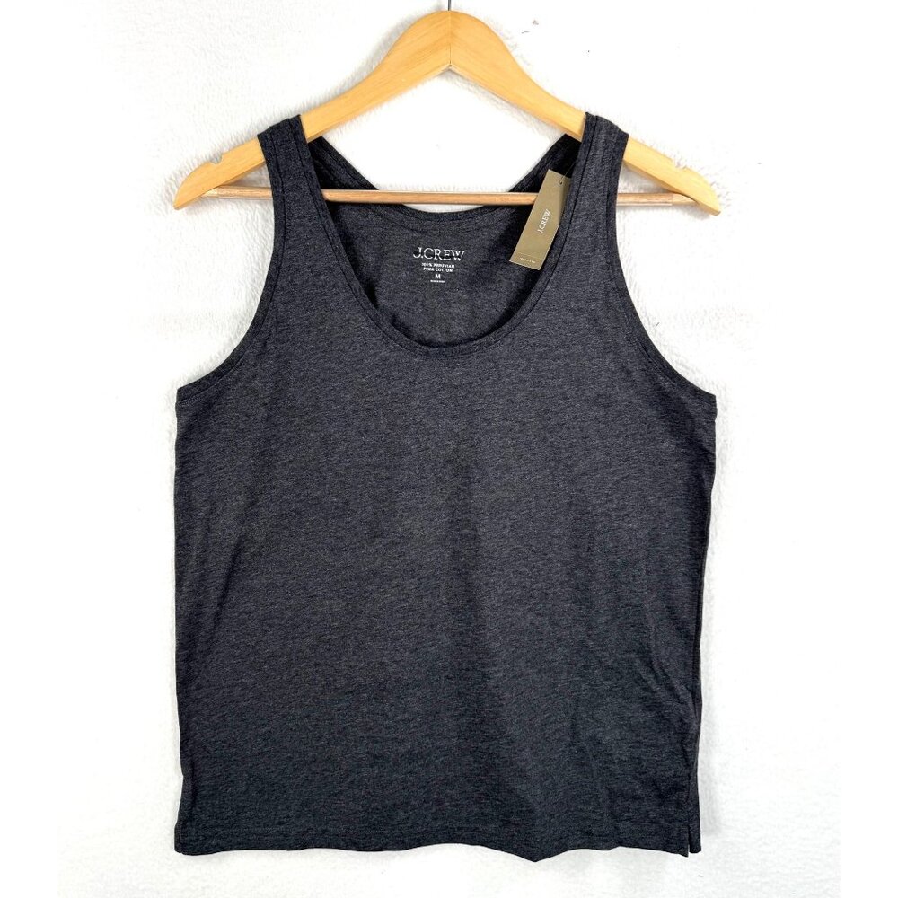 J.crew Pima Cotton Scoopneck Tank‎ Top For Women charcoal sz M